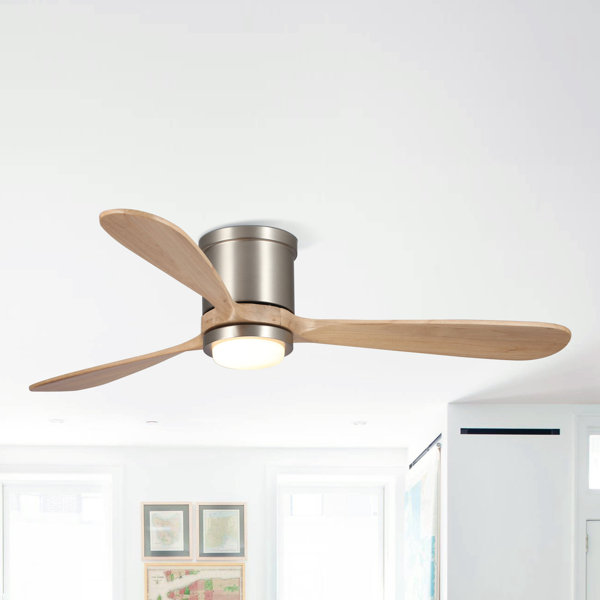 Ivy Bronx 132CM Low Profile Ceiling Fan With LED Light And Remote
